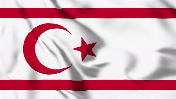 4K Turkish Republic Of Northern Cyprus Flag - Loopable