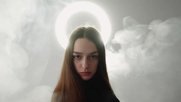 Evil Angel Holy Spirit Devious Girl Led Halo Smoke alt