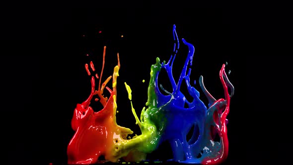 Colored paint splashes