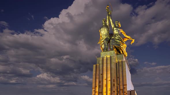 monument Rabochiy i Kolkhoznitsa, Moscow, Russia. Made of in 1937