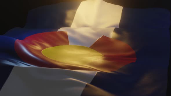 Colorado State Flag Low Angle View