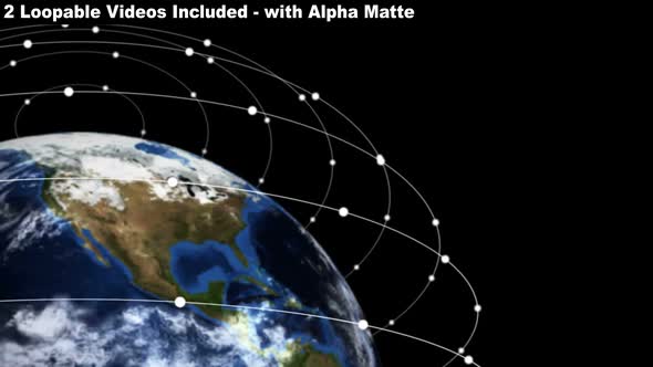 Earth Networking Connections with Alpha Matte Package alt