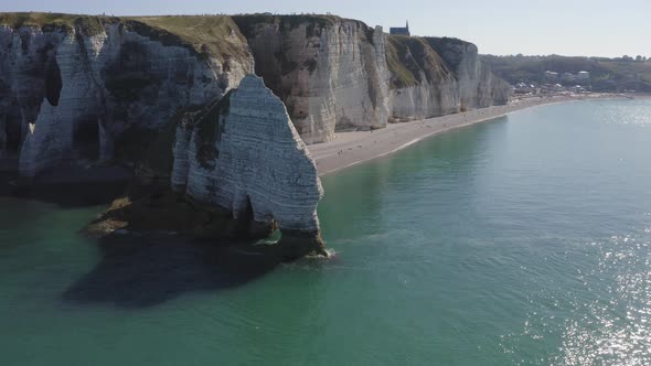 Normandy cliff aerial view