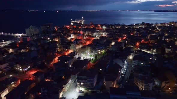 View of the Reflection in the Black Sea Against the Background of the Sky and Sunset alt