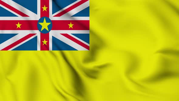 Niue flag seamless waving animation