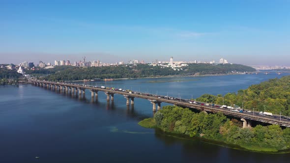 Paton Bridge in Kiev Over the Dnieper River