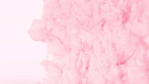 Super Slow Motion Shot of Abstract Light Pink Ink Flowing in Water at 1000Fps alt