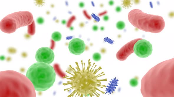 Microbiome Body in the Human Gut in 3d Style Healthy Food Microbes Bacteria alt