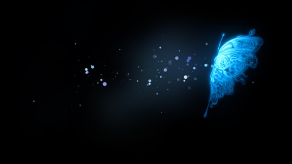 Butterfly 01 Particles Blue