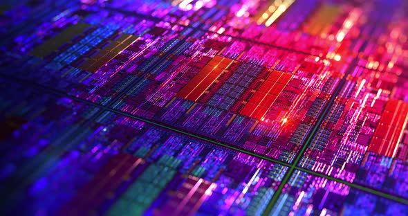 Futuristic die chip processor technology background