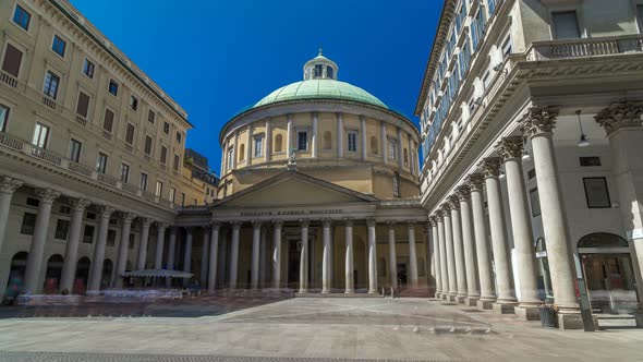 San Carlo Al Corso Timelapse Hyperlapse Is a Neoclassic Church in the Center of Milan alt