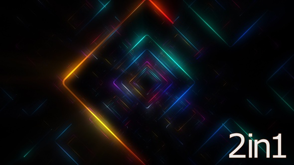 4k Colorful Neon Lights Tunnel Vj Loop