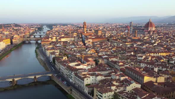 Florence or Firenze Cityscape Aerial View in Tuscany alt