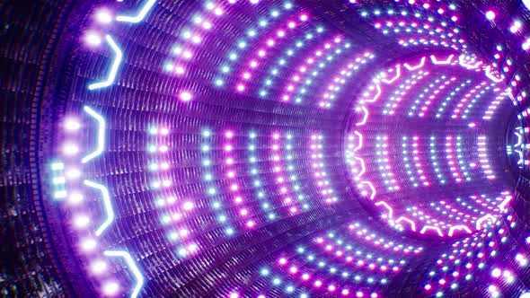 Blinking Neon Light Metal Vj Tunnel Loop 4K alt