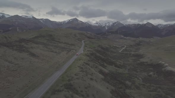 Truck on the road in New Zealand