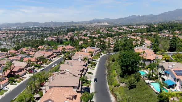Aerial View of Master-planned Private Communities with Big Villas with Swimming Pool, Mission Viejo. alt