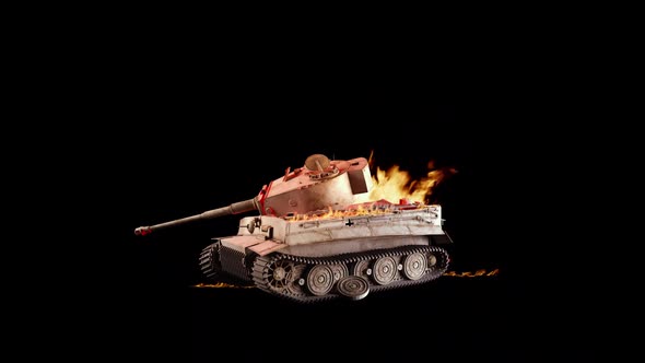 Burning Tank Of War