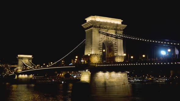 Chain Bridge in Budapest at Night