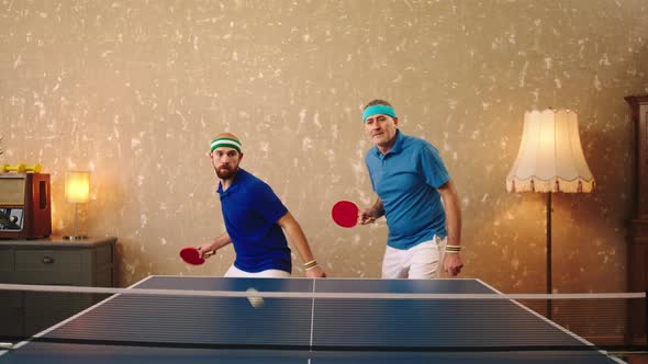 Attractive Two Men Playing Concentrated the Ping alt