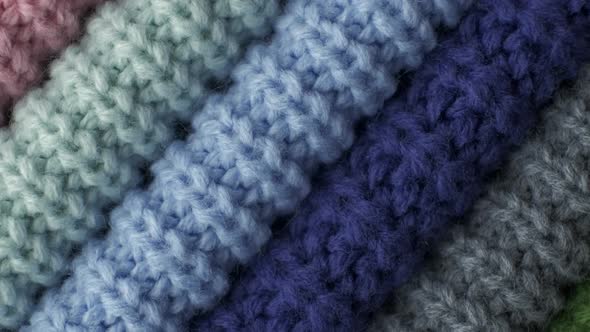 Shallow Fabrics Knitted with Pastel Color Yarn  Panning Video alt