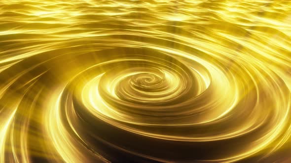 Glowing Gold Light Rays Abstract Twisting Rip Tide Ocean Loop Background