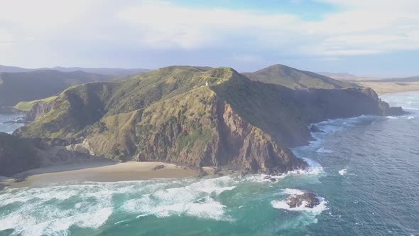 New Zealand beautiful coastline aerial