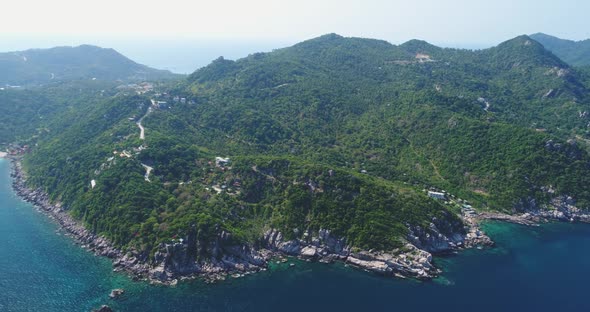Aerial Panoramic Island Scenery Rocky Chain View