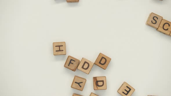 School Word on Wooden Cubes, Educational Center, Preparing Students to Life alt