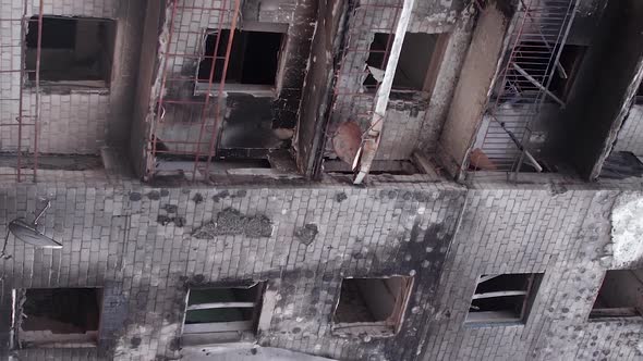 Vertical Video of the Consequences of the War in Ukraine  Burned Cars alt