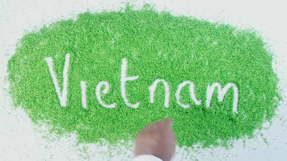 Indian Hand Writes On Green  Vietnam
