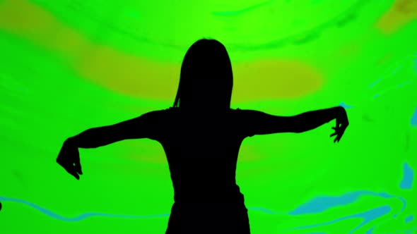 Black Shadow of Slim Girl Dancing alt