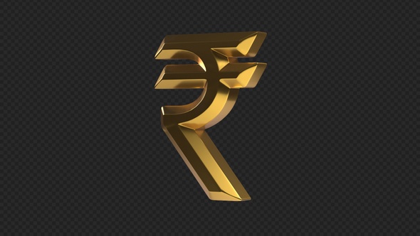 INR Indian Rupee Rotating Sign