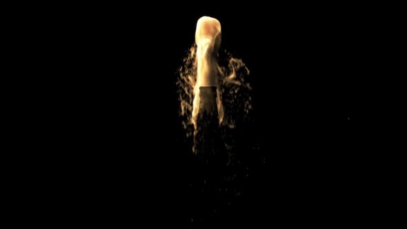 Animation Splash Of Particles Splashing From A Beer Bottle