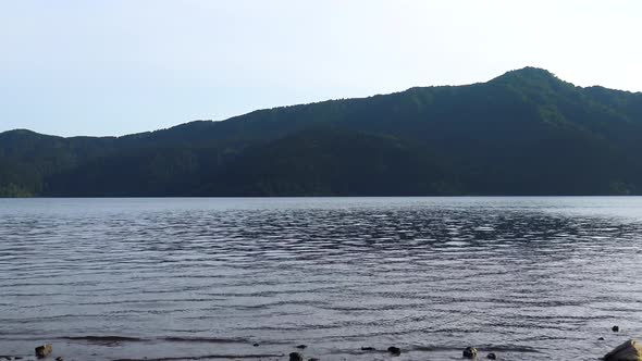 The view of Ashi lake from coast alt
