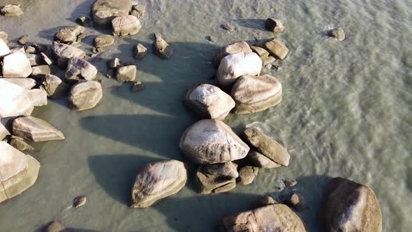 Aerial view beauty rock formation with shadow alt