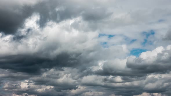 Blue sky white clouds with Puffy fluffy white clouds. Cumulus cloud cloudscape timelapse alt