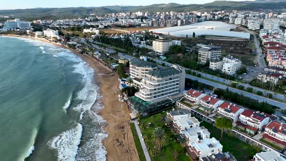 Panorama Hotels aerial view 4 K Alanya Turkey alt