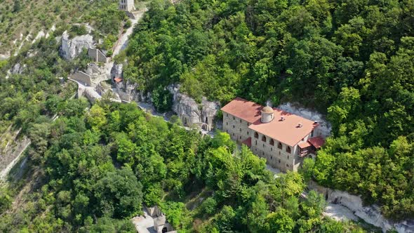 Beautiful buildings in the mountains alt