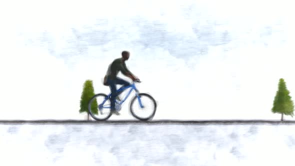 Man on bike Stop Motion