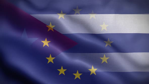 EU Cuba Flag Loop Background 4K