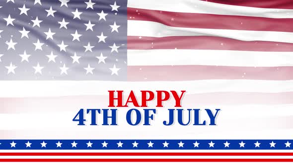 4th of July Independence day greeting animated background with american flag alt