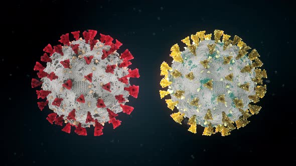 Сoronavirus mutation, covid-19 mutant cell 3d