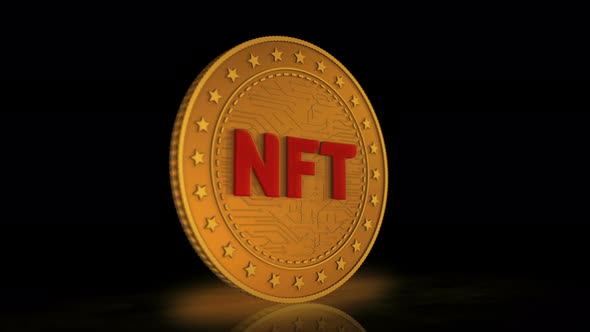 NFT Crypto art golden coin 3d by Vipho VideoHive
