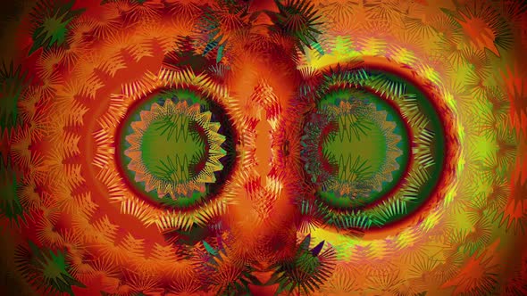 Abstract visualization of colorful flowers turning. alt