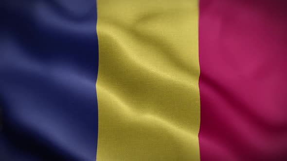 Romania Flag Textured Waving Front Background HD alt