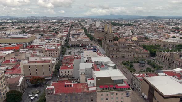Guadalajara City With Famous Landmarks, Plaza de Armas, Guadalajara Cathedral, City Hall, And Main S alt
