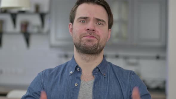 Portrait of Upset Beard Young Man Get Disappointed alt