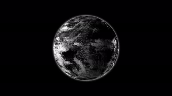 Dark High Contrast Planet Earth Rendered animation background. Vd 1130