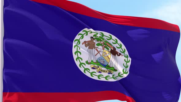 Belize Flag Looping Background