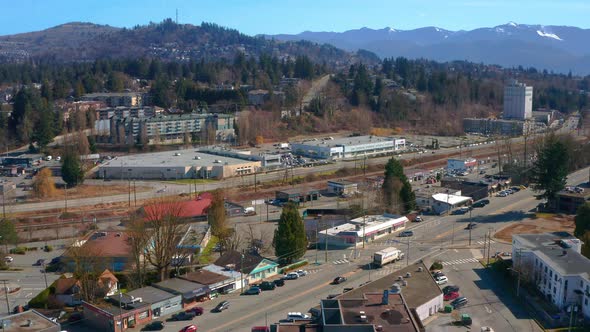 Aerial View of a Commercial District on Fraser Way in Abbotsford BC alt